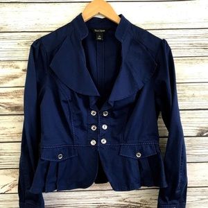 White House Black Market Blue Cropped Jacket